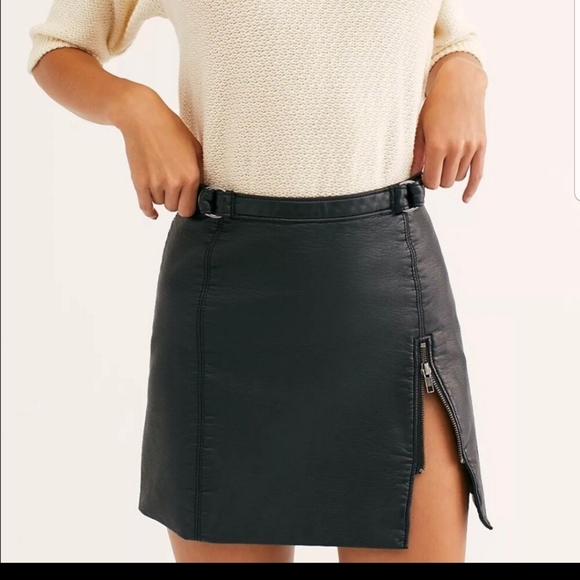 Free People Dresses & Skirts - Free People Midnight Magic Faux Leather Mini Skirt